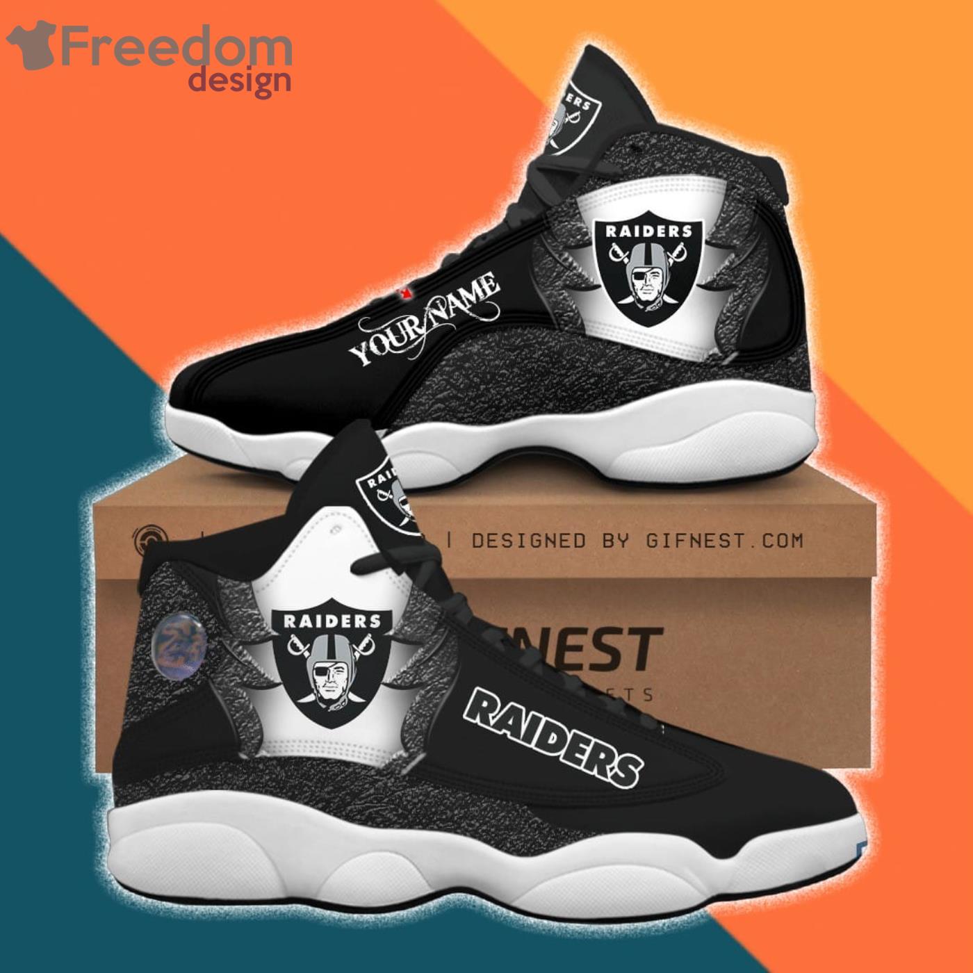 Las Vegas Raiders Air Jordan 13 Sneakers Nfl Custom Sport Shoes -  Freedomdesign