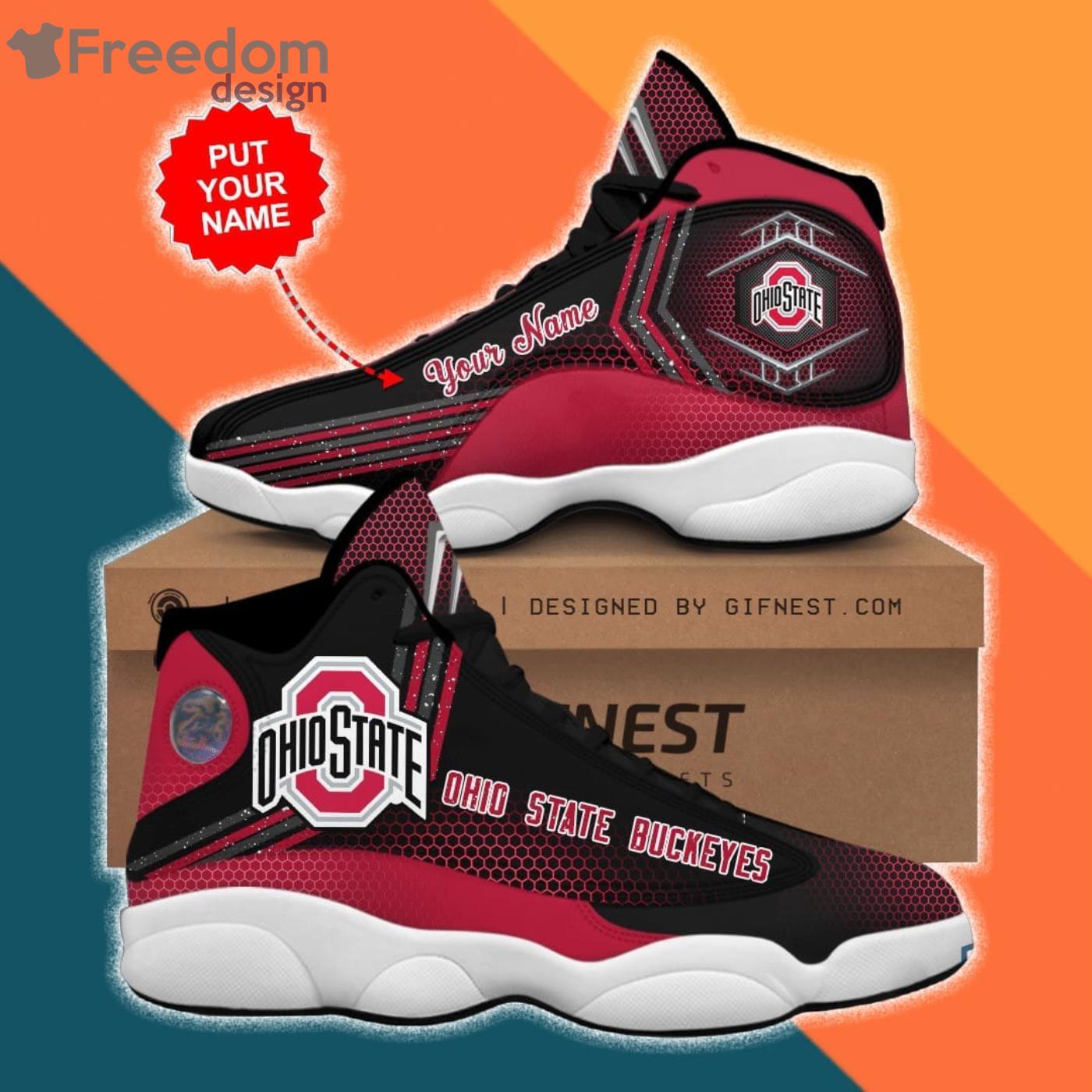 Ohio State Buckeyes Custom Name Air Jordan 11 Shoes Sneakers Mens