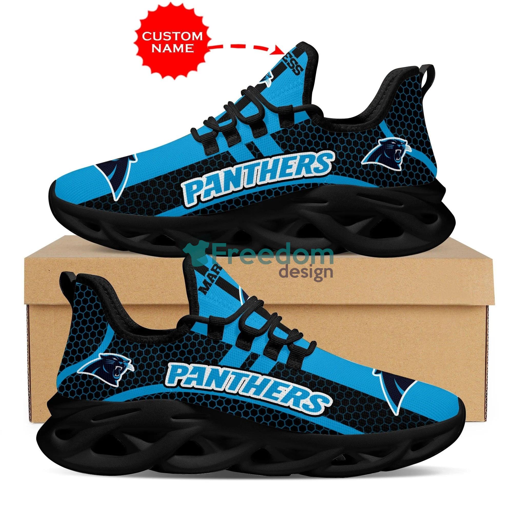 Personalized Name Carolina Panthers Max Soul Snesker Running Shoes Product Photo 2