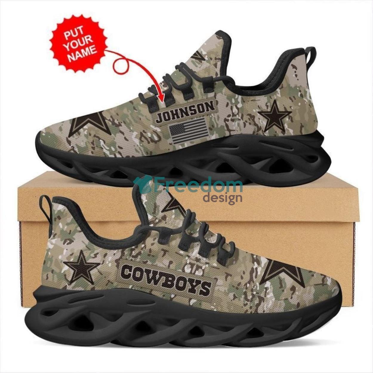 Personalized Name Dallas Cowboys Camouflage Air Max Soul Snesker Running Shoes Product Photo 2