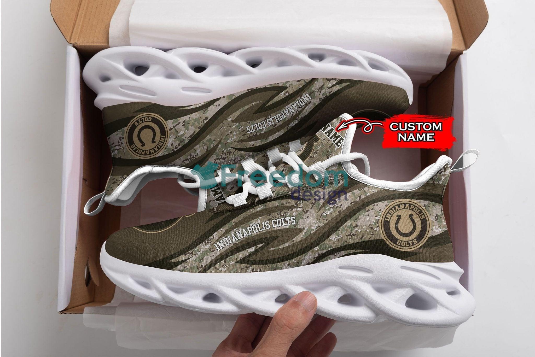 Personalized Name Indianapolis Colts Camouflage Air Max Soul Snesker Running Shoes Product Photo 2