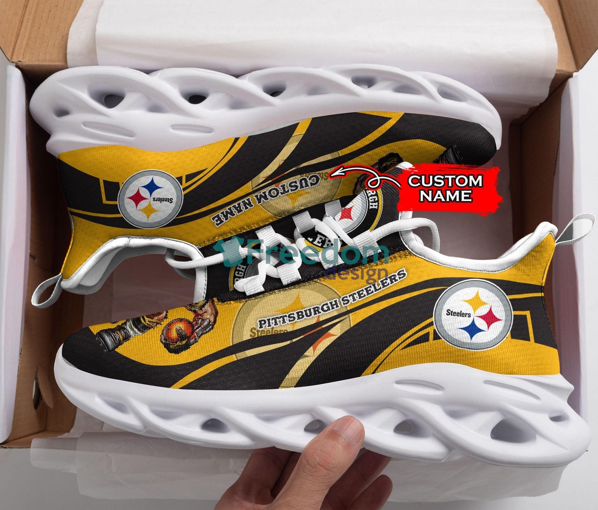 Personalized Name Pittsburgh Steelers Max Soul Snesker Running Shoes Product Photo 2