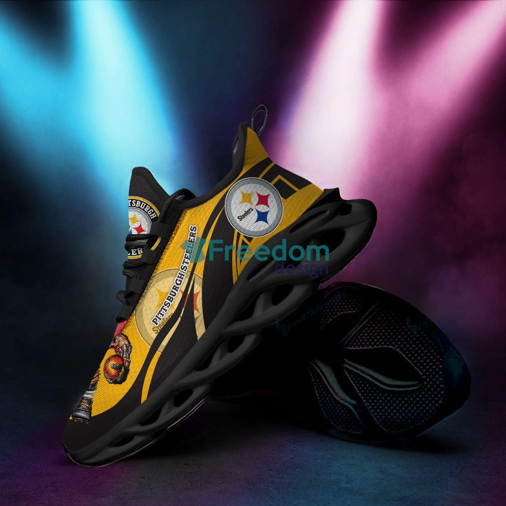 Personalized Name Pittsburgh Steelers Max Soul Snesker Running Shoes Product Photo 1