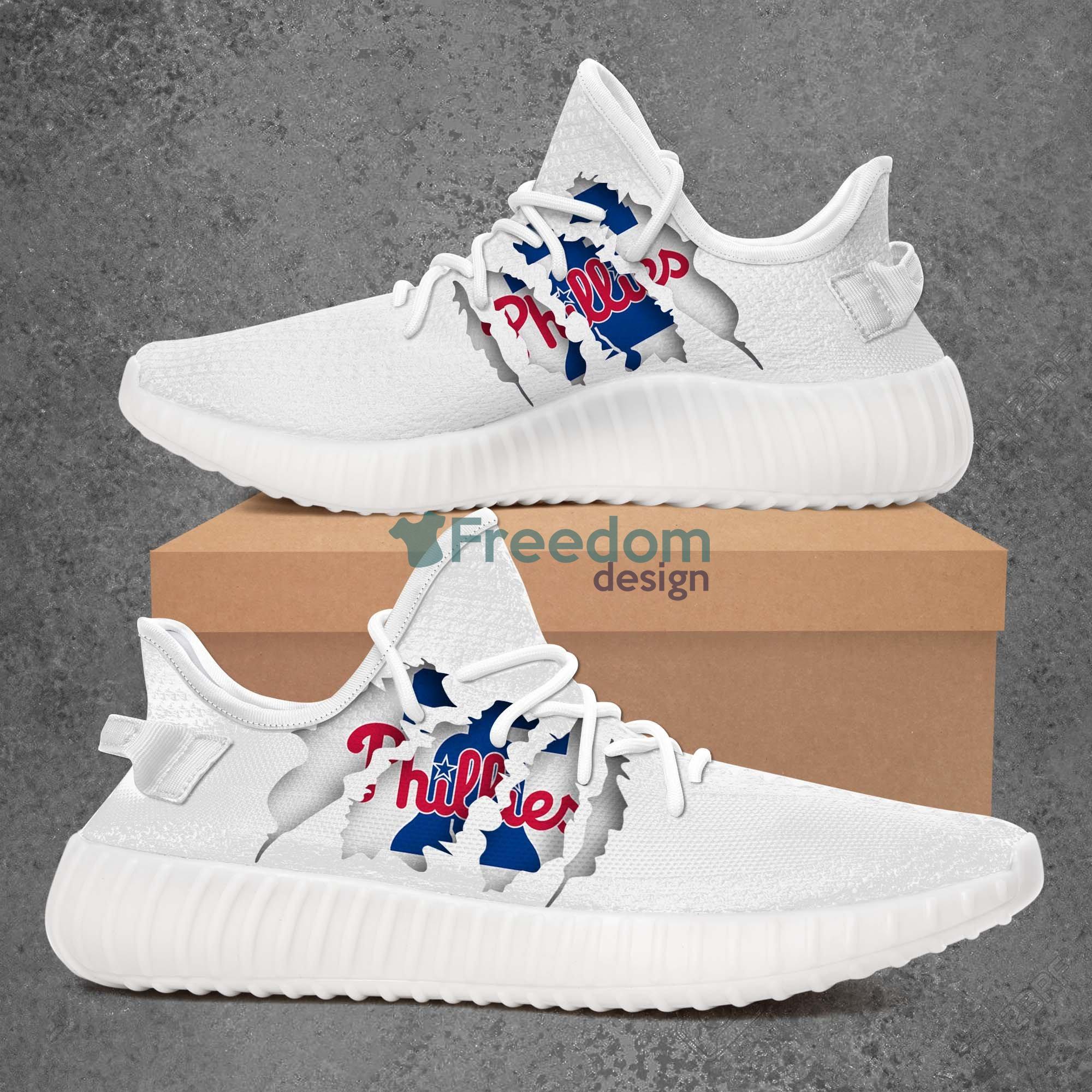 Philadelphia Phillies Team Sport Lover Ccratch 3D Yeezy Shoes Product Photo 1