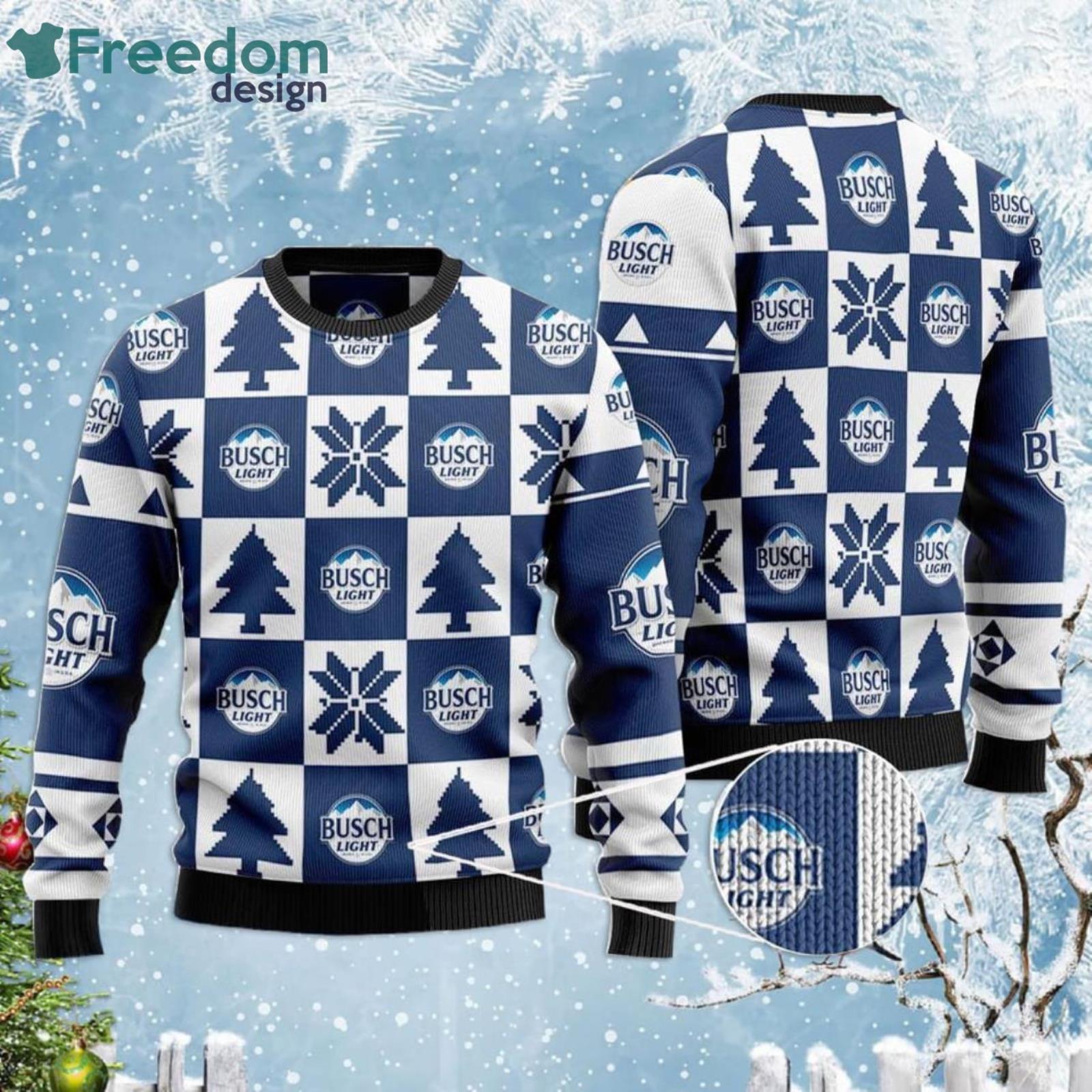 Pine Busch Light Beer Lover Ugly Christmas Sweater Product Photo 1 Pine Busch Light Beer Lover Ugly Christmas Sweater Product Photo 1