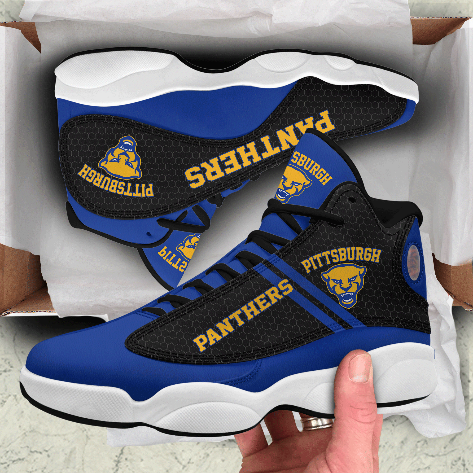 Pittsburgh Panthers Air Jordan 13 Shoes For Fans Product Photo 1 Pittsburgh Panthers Air Jordan 13 Shoes For Fans Product Photo 1