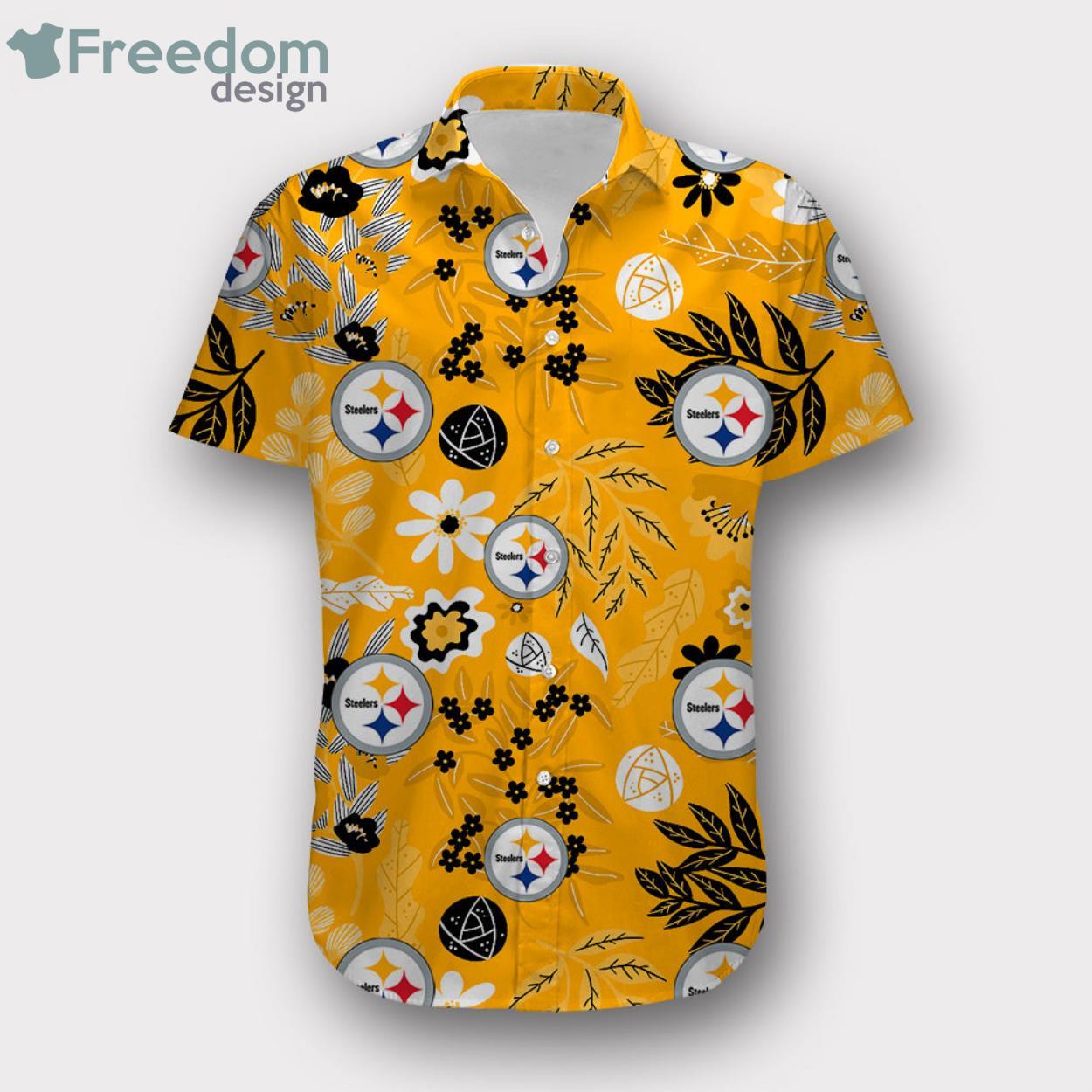 Pittsburgh Steelers Aloha Yellow Hawaiian Shirt Product Photo 1