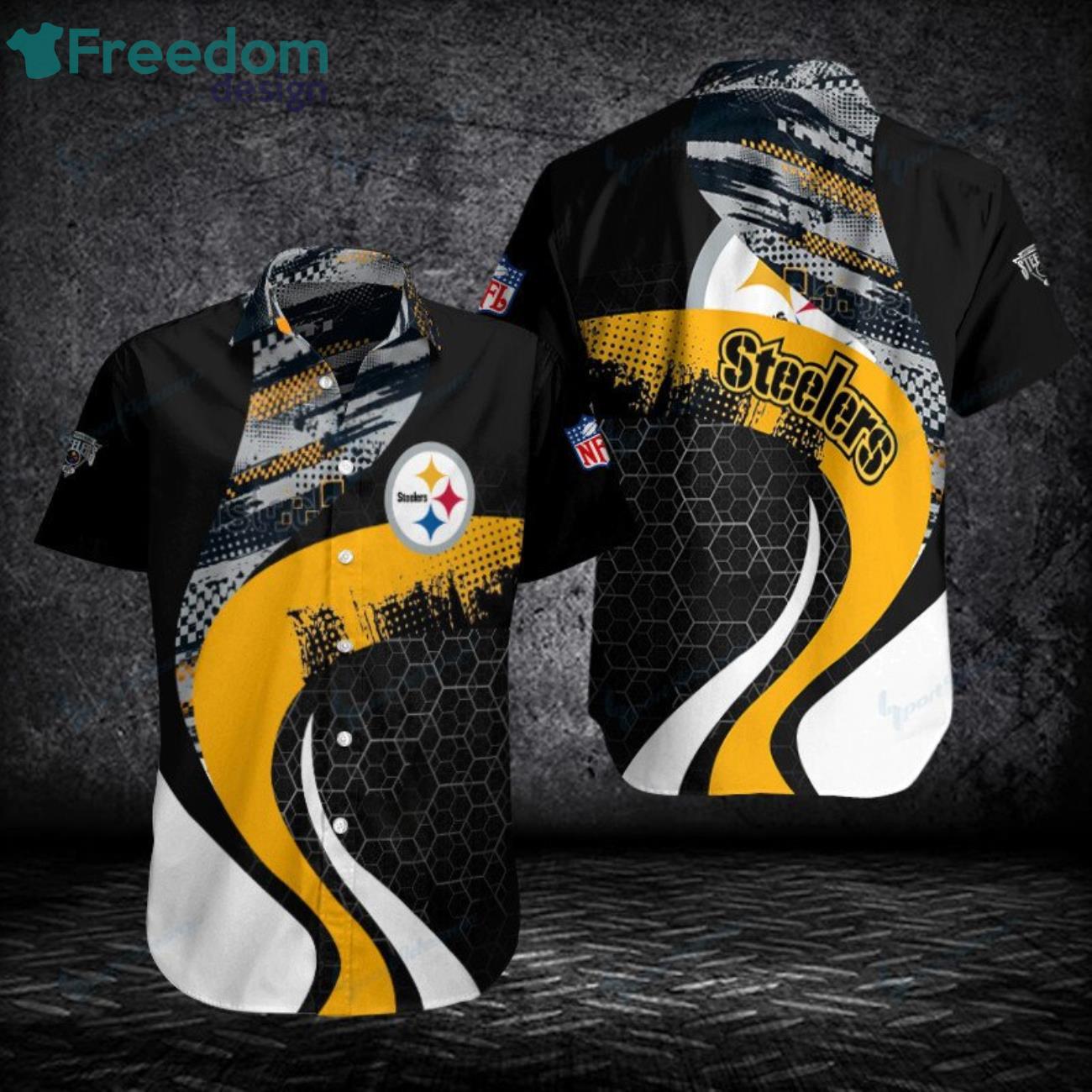 Pittsburgh Steelers Black Hawaiian Shirt Product Photo 1