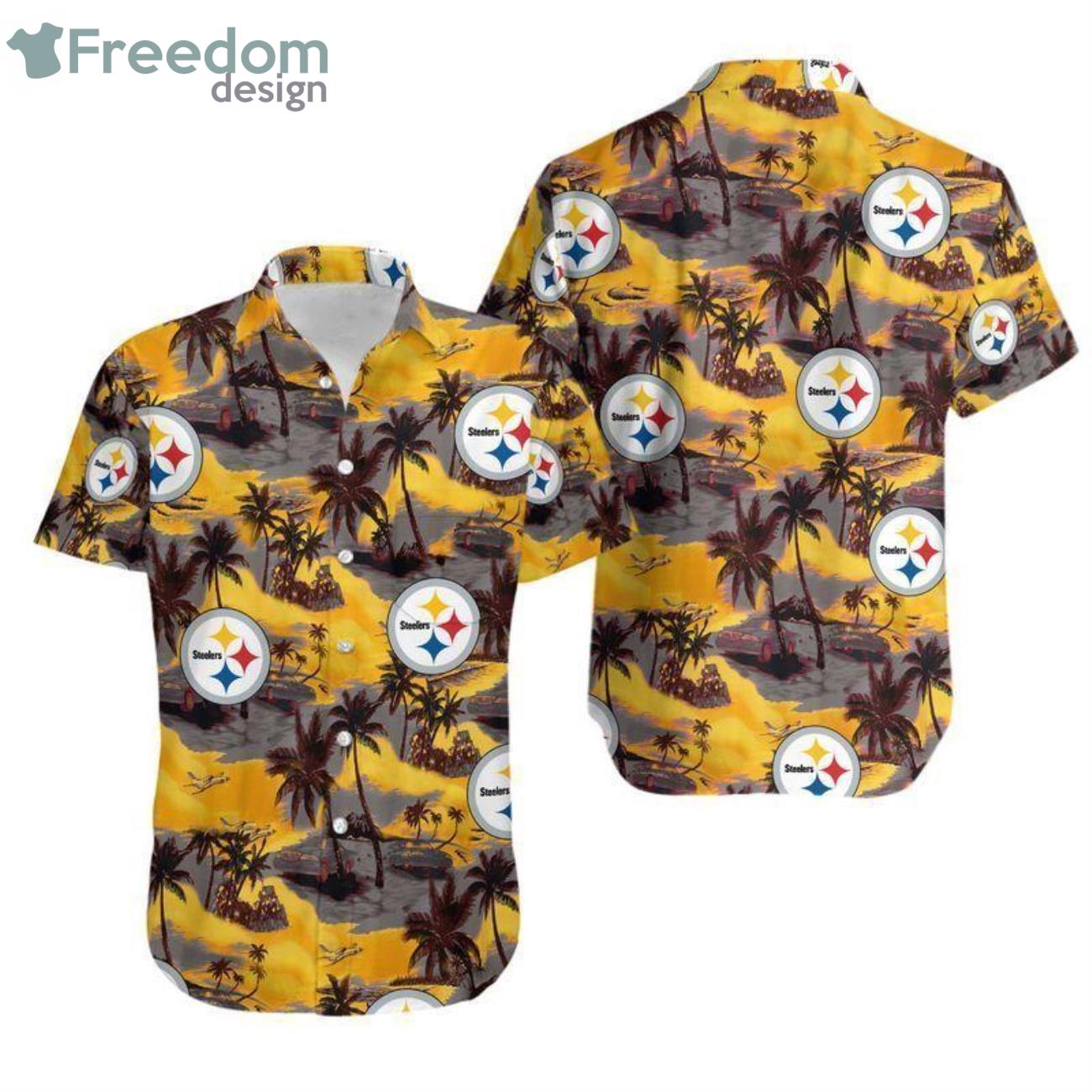 Pittsburgh Steelers Coconut Tree Hawaiian Shirt Product Photo 1
