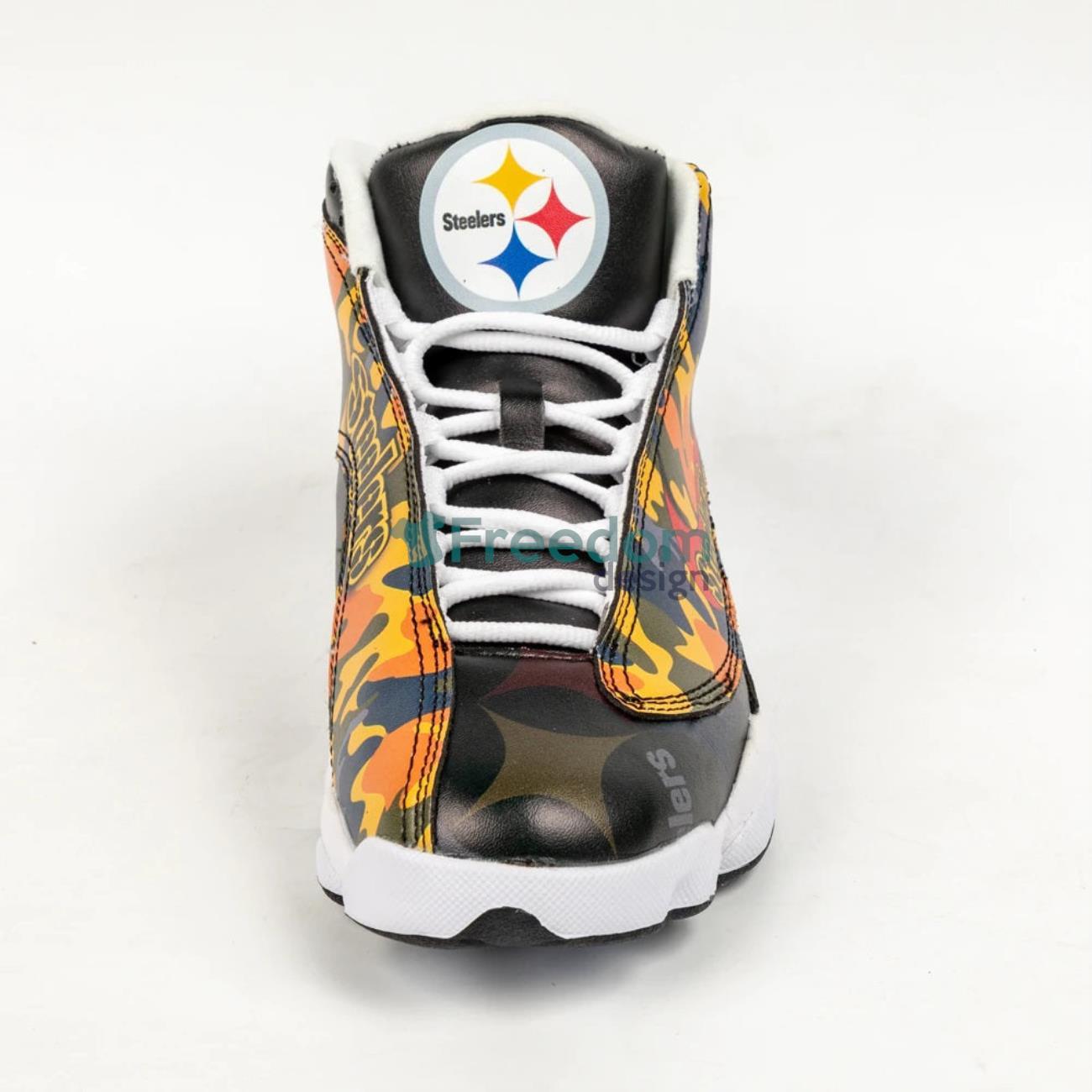 Pittsburgh Steelers White Air Jordan 13 Sneaker Shoes - Freedomdesign