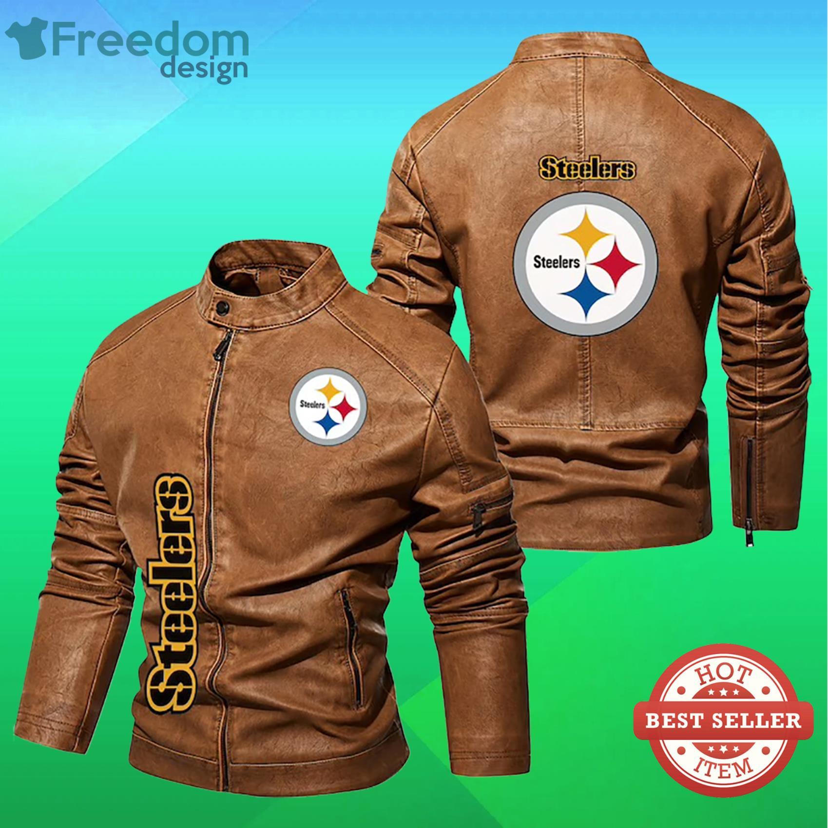 Pittsburgh Steelers NFL Custom Name Motor Fleece Leather Jackets -  Freedomdesign