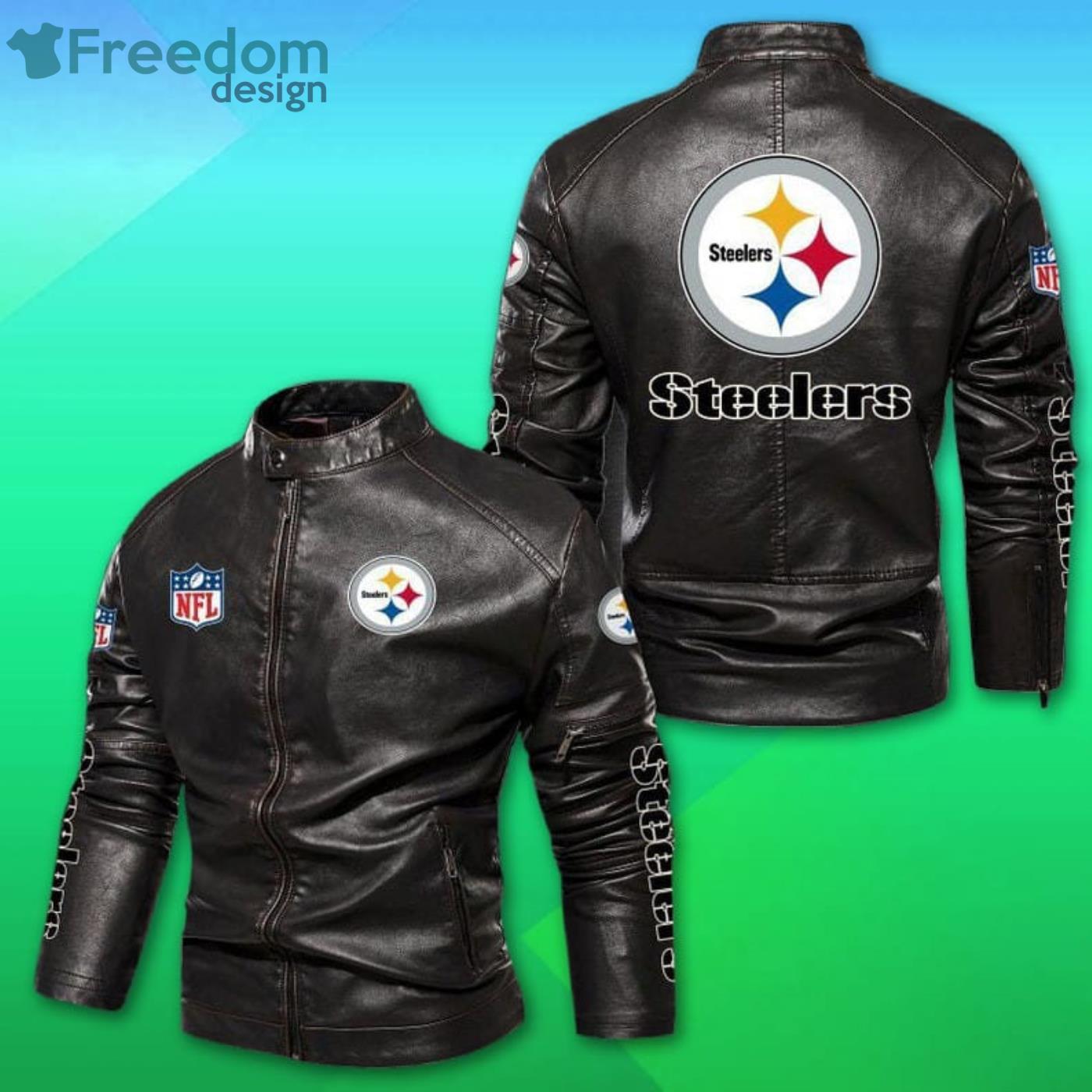 Pittsburgh Steelers NFL Custom Name Motor Fleece Leather Jackets -  Freedomdesign