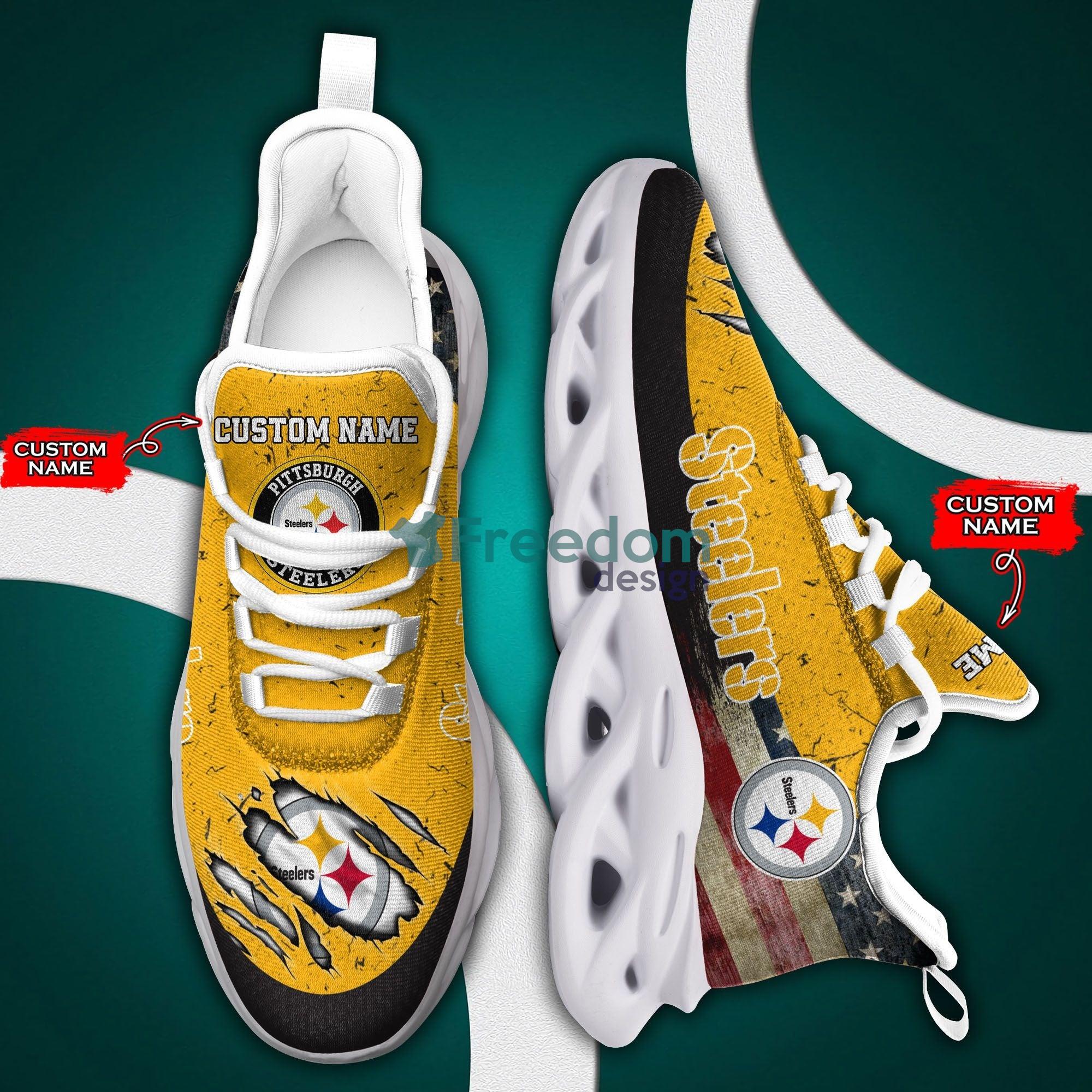 Pittsburgh Steelers Personalized Name American Flag Air Max Soul Snesker Running Shoes Product Photo 2