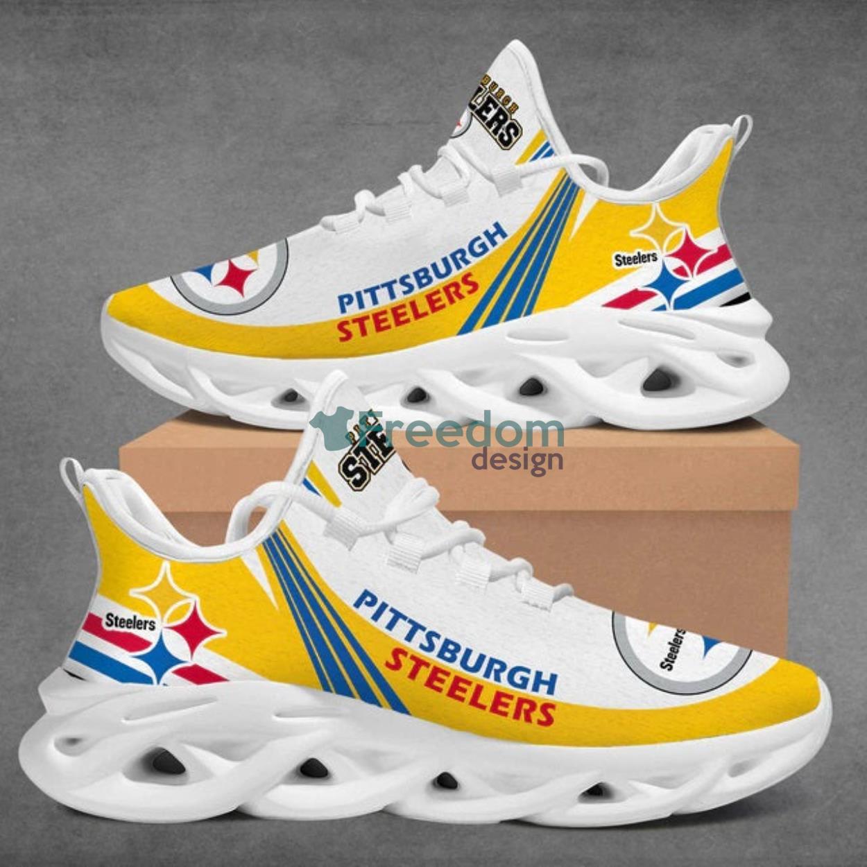 Pittsburgh Steelers Striped Style Max Soul Snesker Running Shoes Product Photo 1