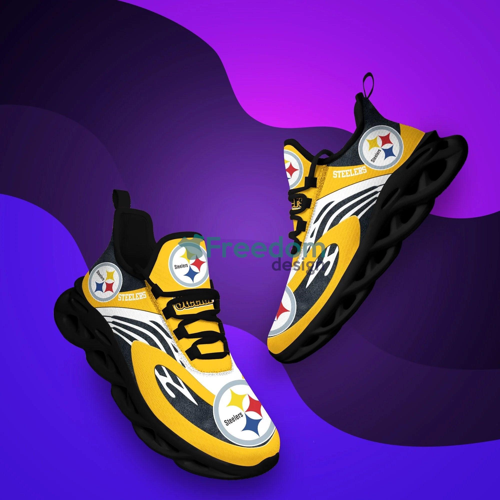 Pittsburgh Steelers Yellow Max Soul Snesker Running Shoes Product Photo 2