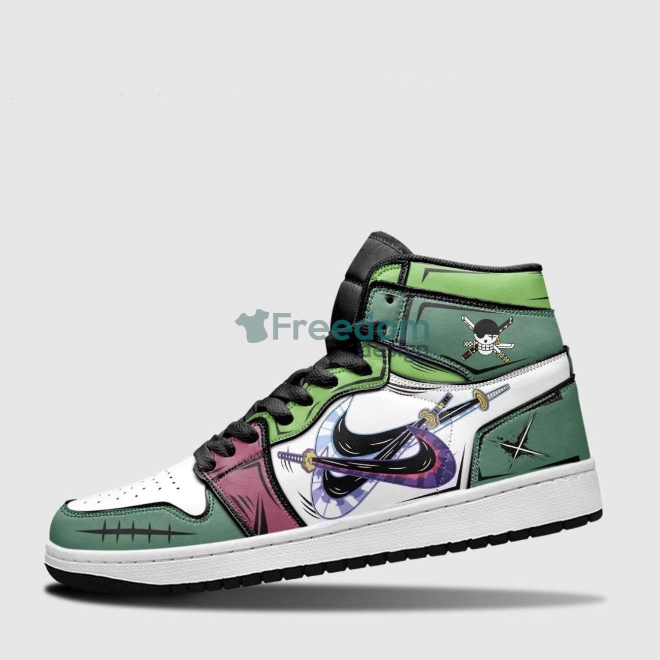Zoro High Top Converse Shoes One Piece Custom Shoes - Official One