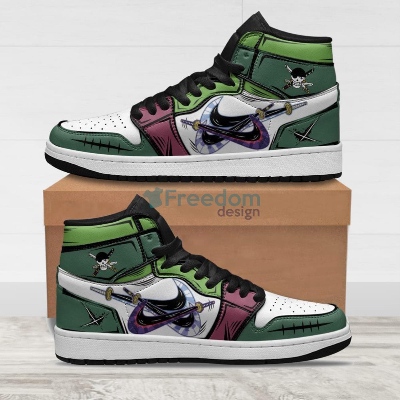 Roronoa Zoro One Piece Personalized Custom Air Jordan Shoes - Inktee Store