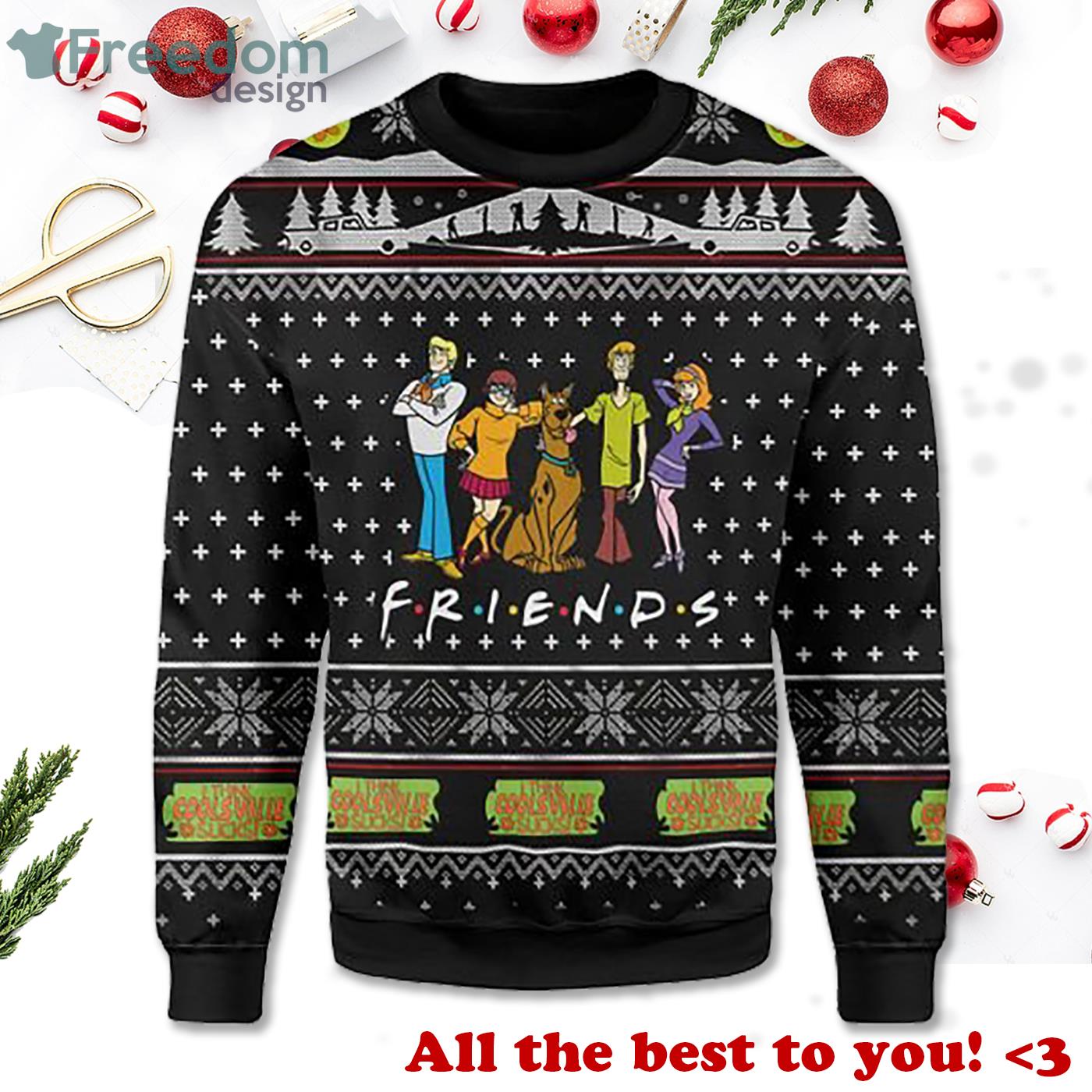 Scooby Doo Friends Tv Show Ugly Christmas Sweater Sweatshirt Product Photo 1