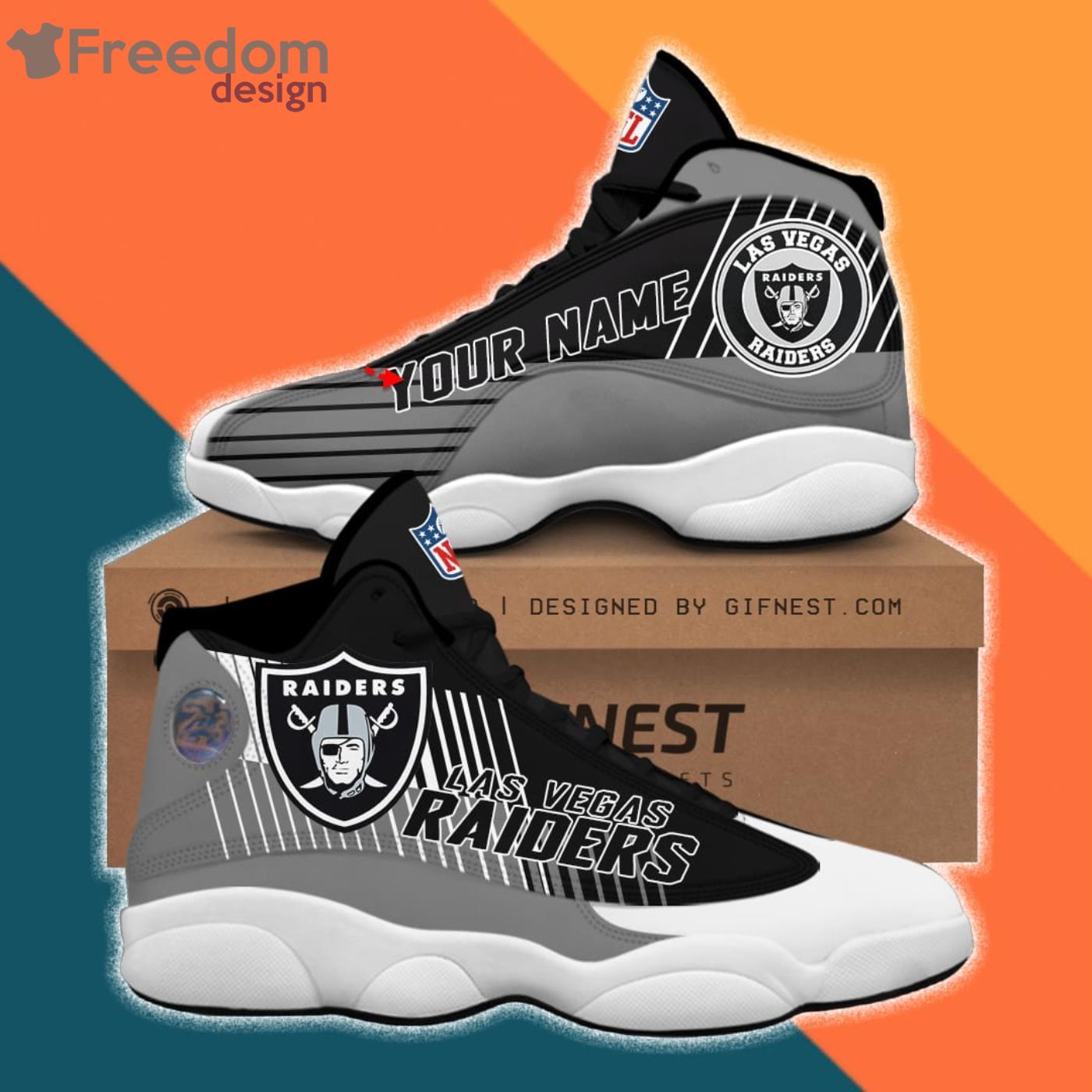 Las Vegas Raiders Air Jordan 13 Custom Name Personalized Shoes - USALast