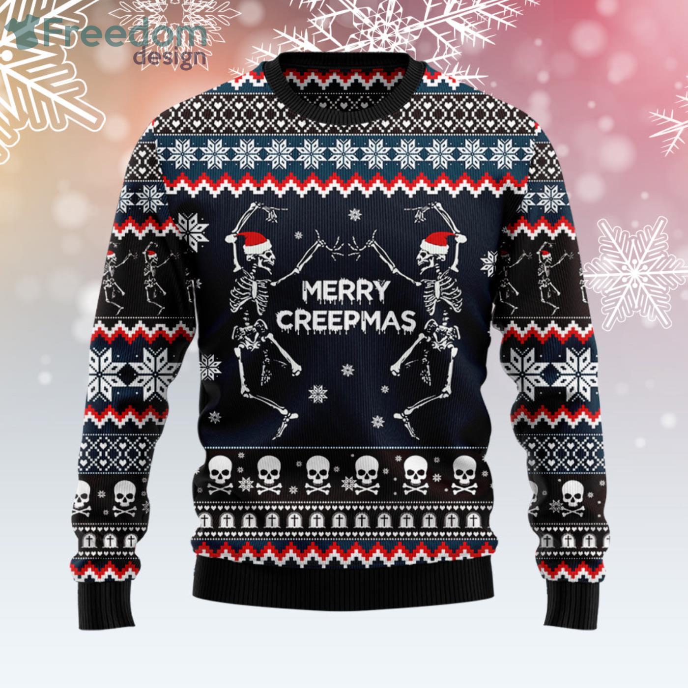 Skeleton Merry Creepmas Christmas Ugly Sweater Product Photo 4 Skeleton Merry Creepmas Christmas Ugly Sweater Product Photo 4