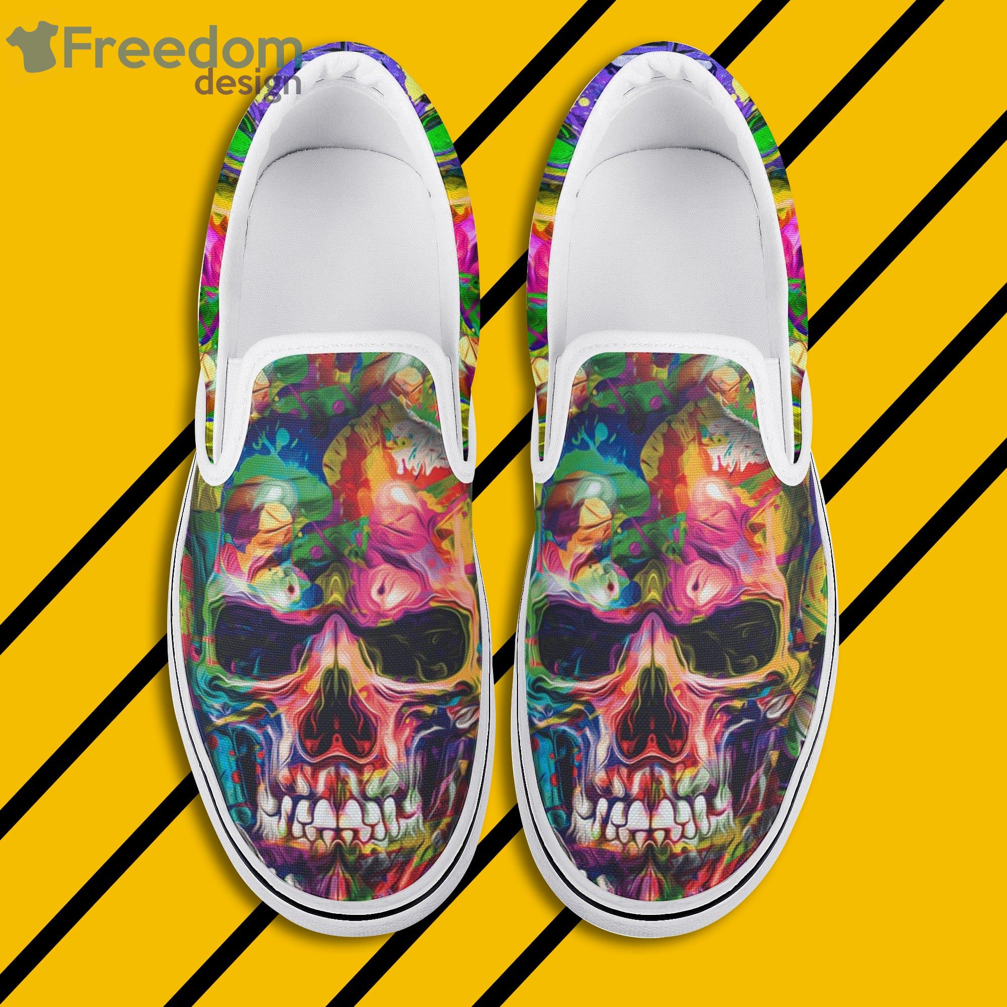 Skull Colorfull Slip On Shoes For Men And Women Product Photo 1