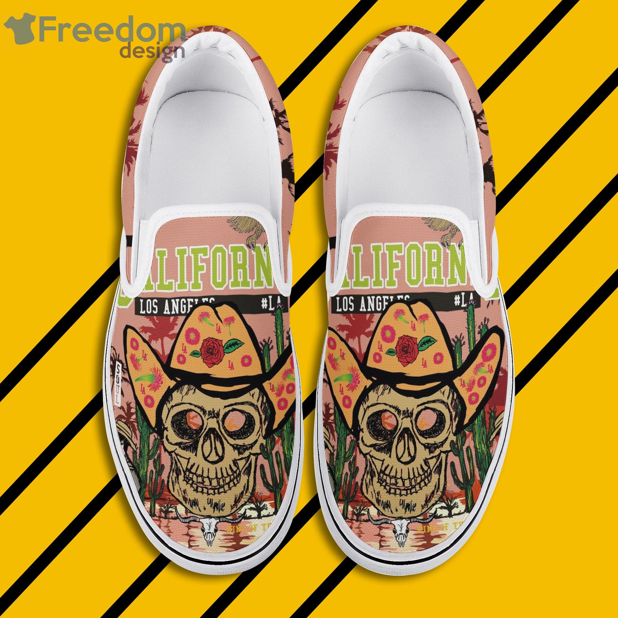 Skull Cowboy Roses Slip On Shoes For Men And Women Product Photo 1