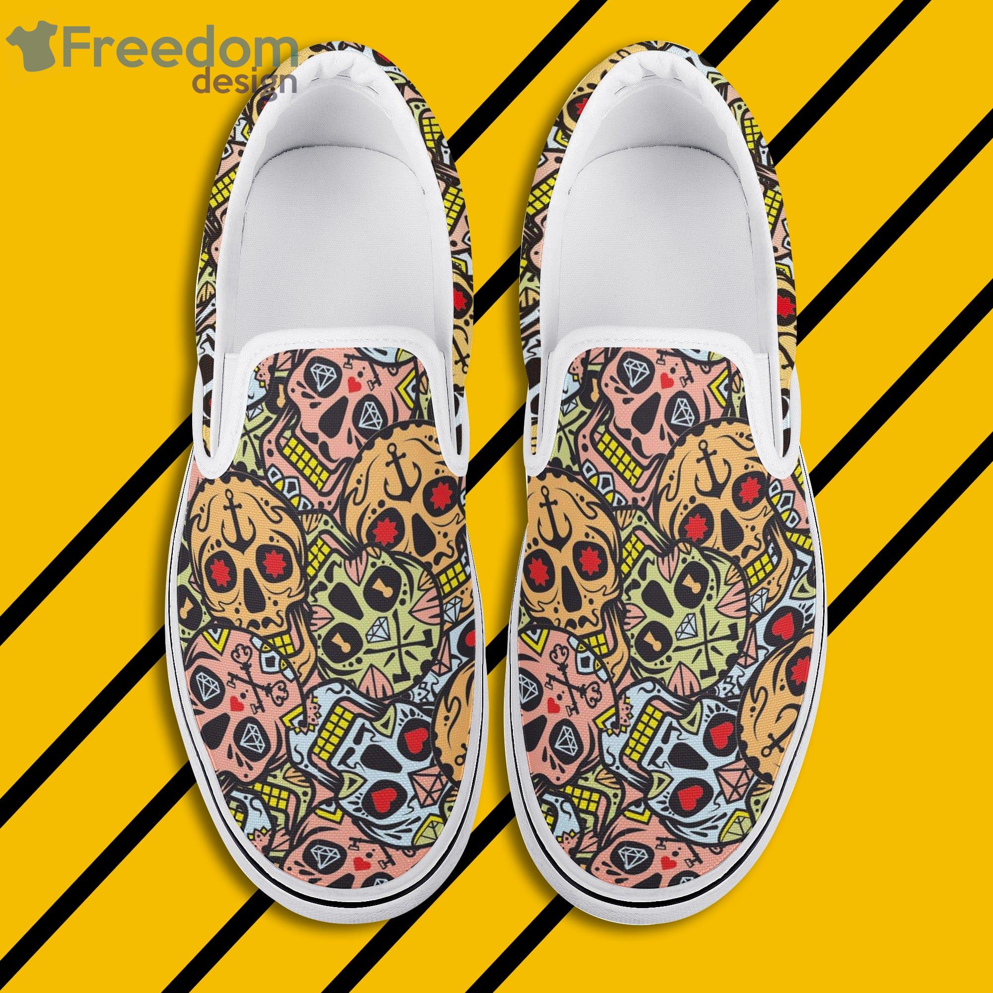 Skull Parttern Slip On Shoes For Men And Women Product Photo 1