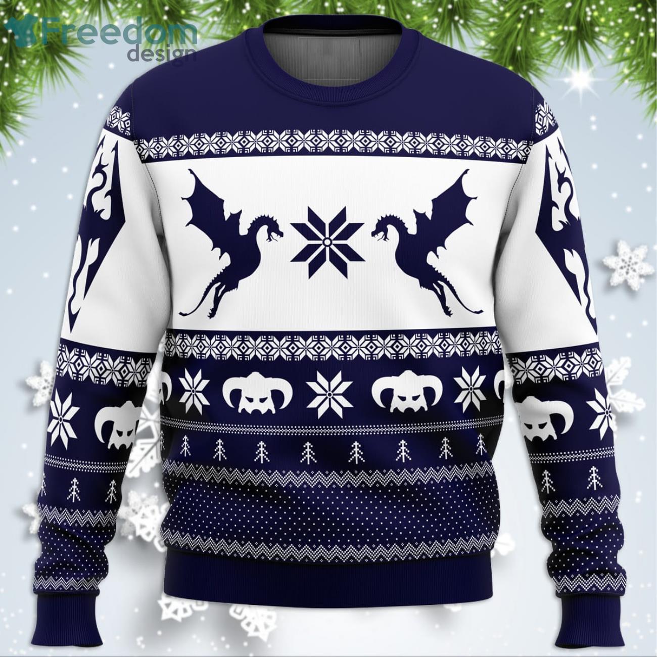 Official Elder Scrolls Skyrim Ugly Christmas Sweater for Men Or Women 