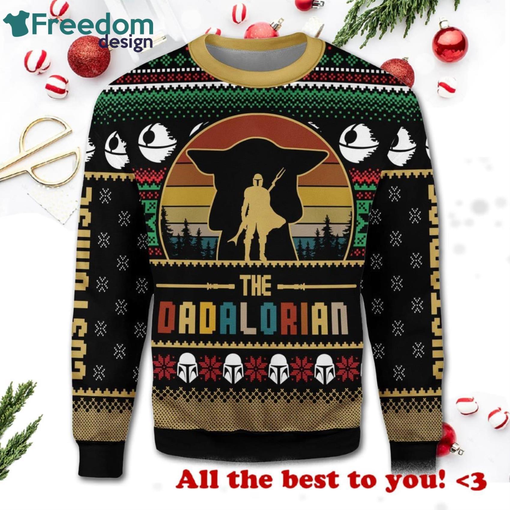 Star Wars The Dadalorian Vintage Christmas Ugly Sweater Product Photo 1 Star Wars The Dadalorian Vintage Christmas Ugly Sweater Product Photo 1