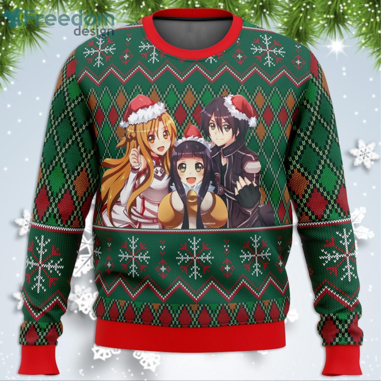Sword Art Online Funny Christmas Gift Ugly Christmas Sweater Product Photo 1 Sword Art Online Funny Christmas Gift Ugly Christmas Sweater Product Photo 1