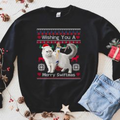Taylor And Cat Ugly Christmas Sweater - AOP Sweater - Black