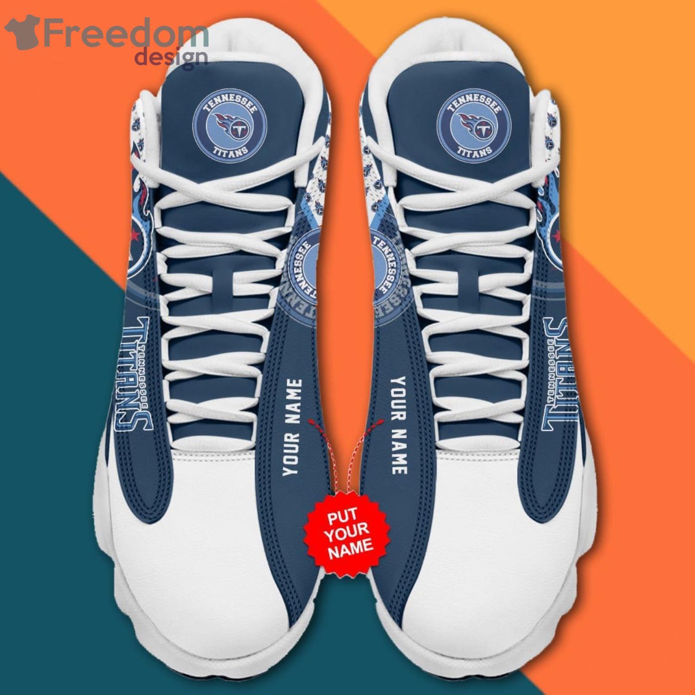 Tennessee Titans Air Jordan Hightop Shoes Custom Name - Freedomdesign