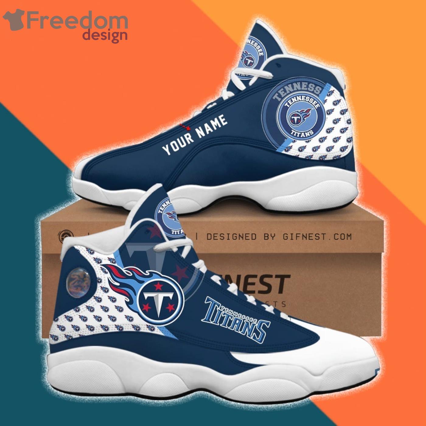 Tennessee Titans Air Jordan Hightop Shoes Custom Name - Freedomdesign