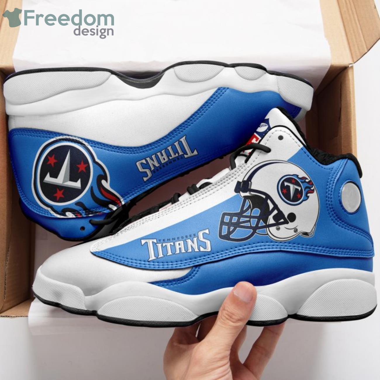 Tennessee Titans NFL Personalized Name Air Jordan 13 High Top