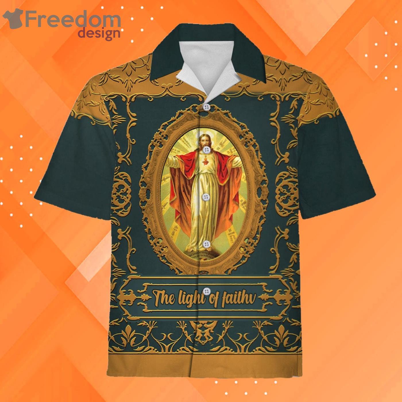The Light Of Faith Jesus Christ Full Print Hawaiian Shirt Product Photo 1
