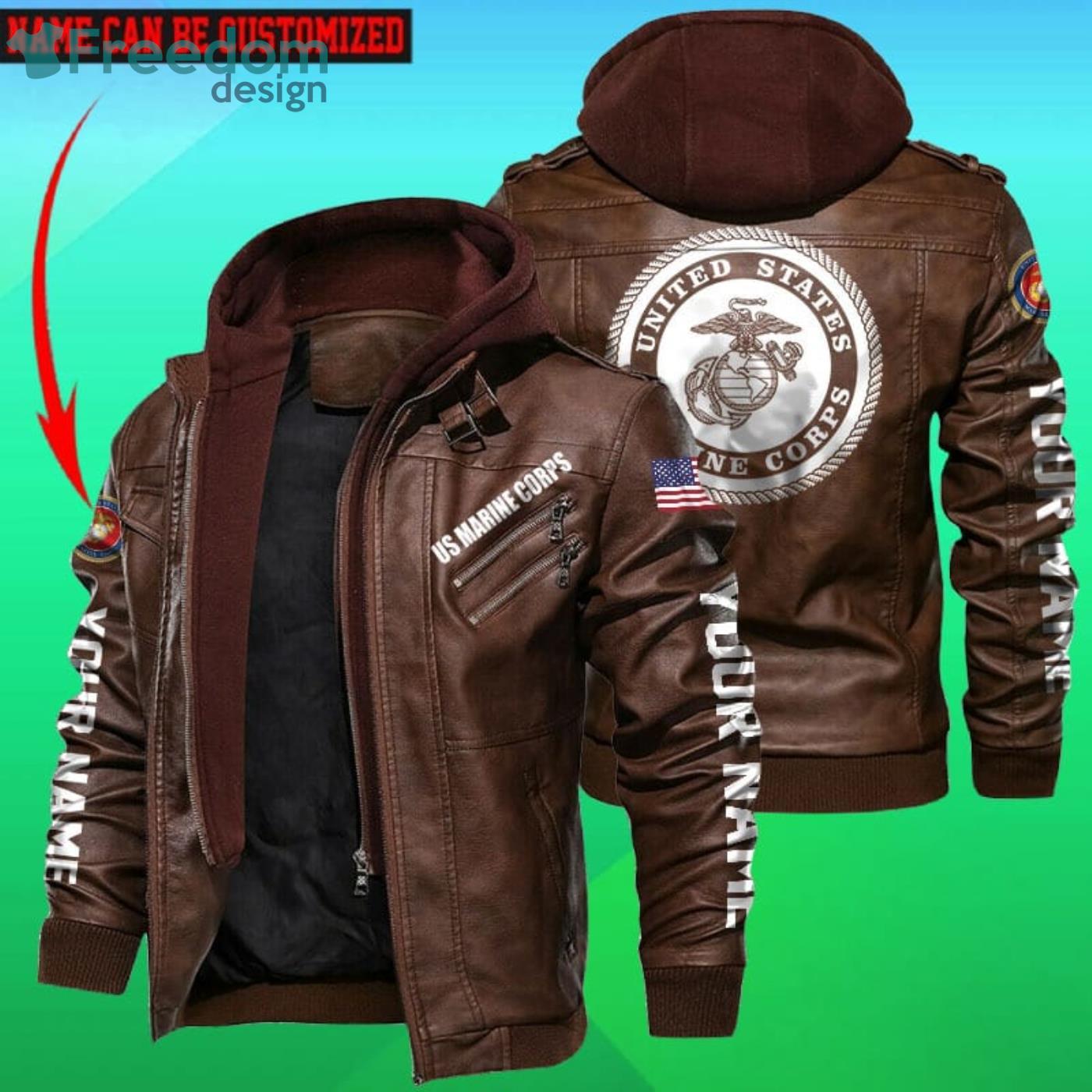 1234 United States Marine Corps Full Metal Jacket United States Marine Corps Custom Name Name Leather Jacket - Freedomdesign