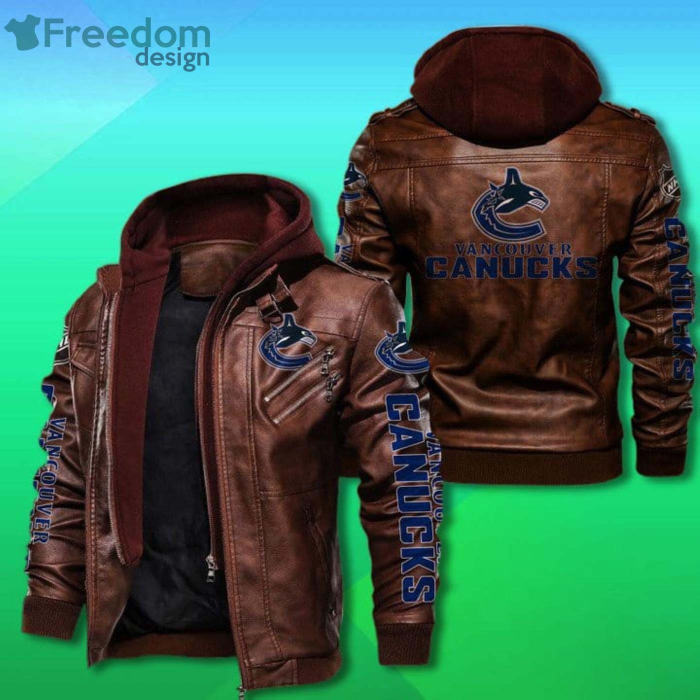 Vancouver Canucks Leather Jacket image Vancouver Canucks Leather Jacket Product Photo 2