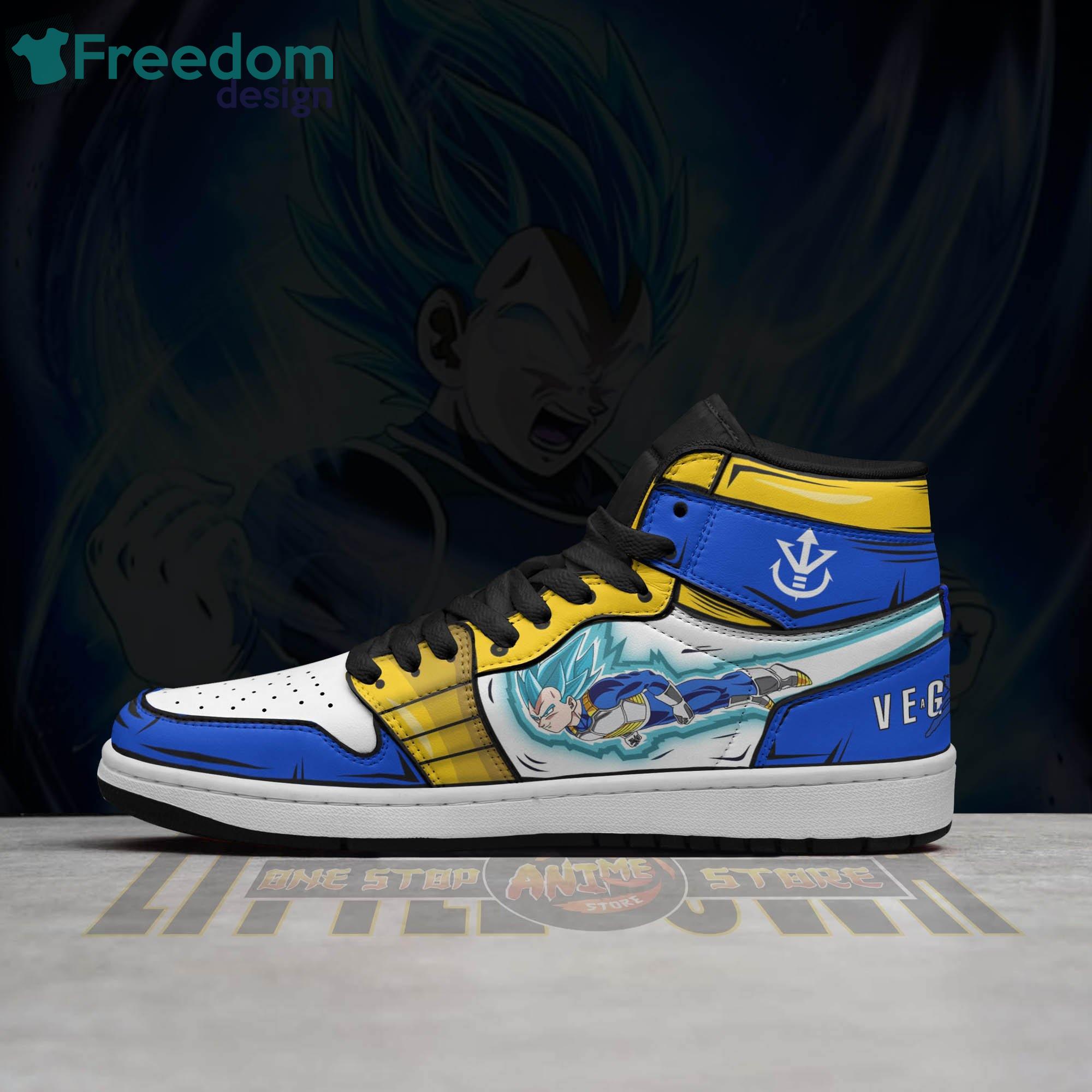 Vegeta Blue Jordan 1 Sneaker Boots, Limited Edition Dragon Ball