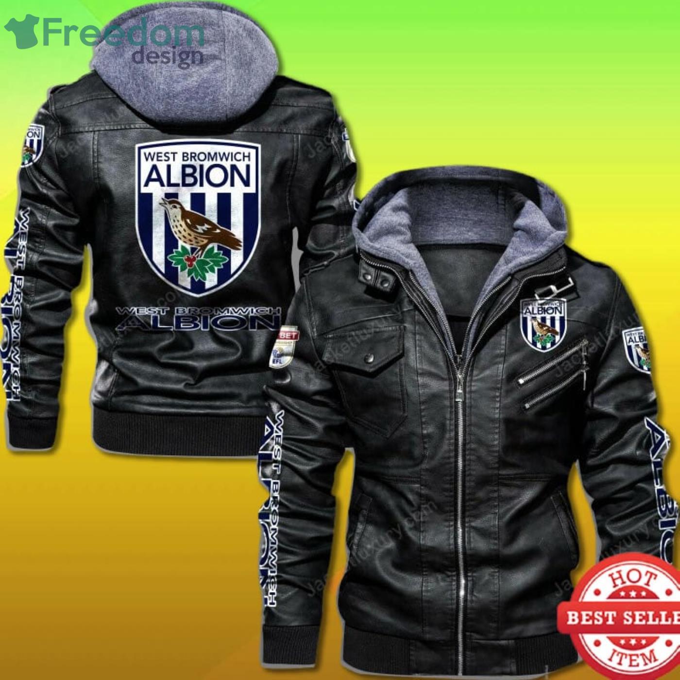 West Bromwich Albion FC Leather Jacket Product Photo 1 West Bromwich Albion FC Leather Jacket Product Photo 1