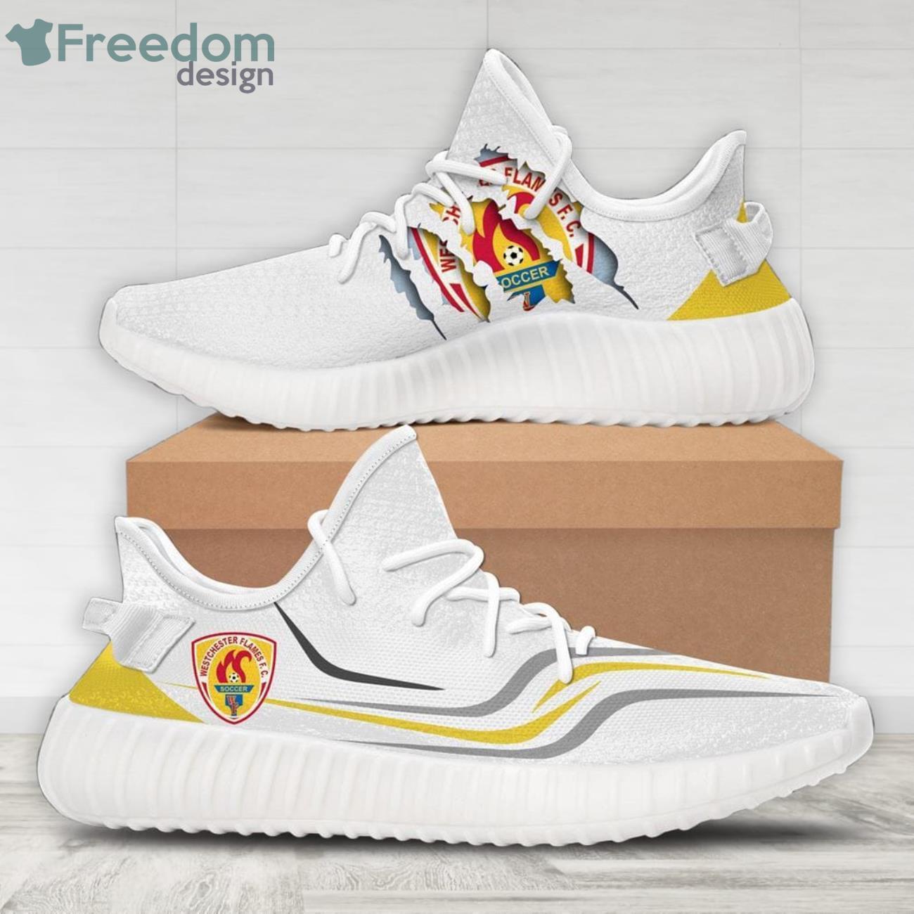 Westchester Flames Usl League Yeezy Sneaker Shoes Product Photo 1