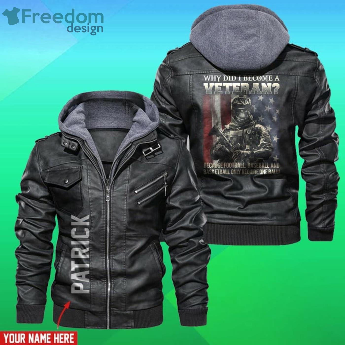 Why Did I Become A Veteran Because Football Baseball Custom Name Leather Jacket Product Photo 1 Why Did I Become A Veteran Because Football Baseball Custom Name Leather Jacket Product Photo 1