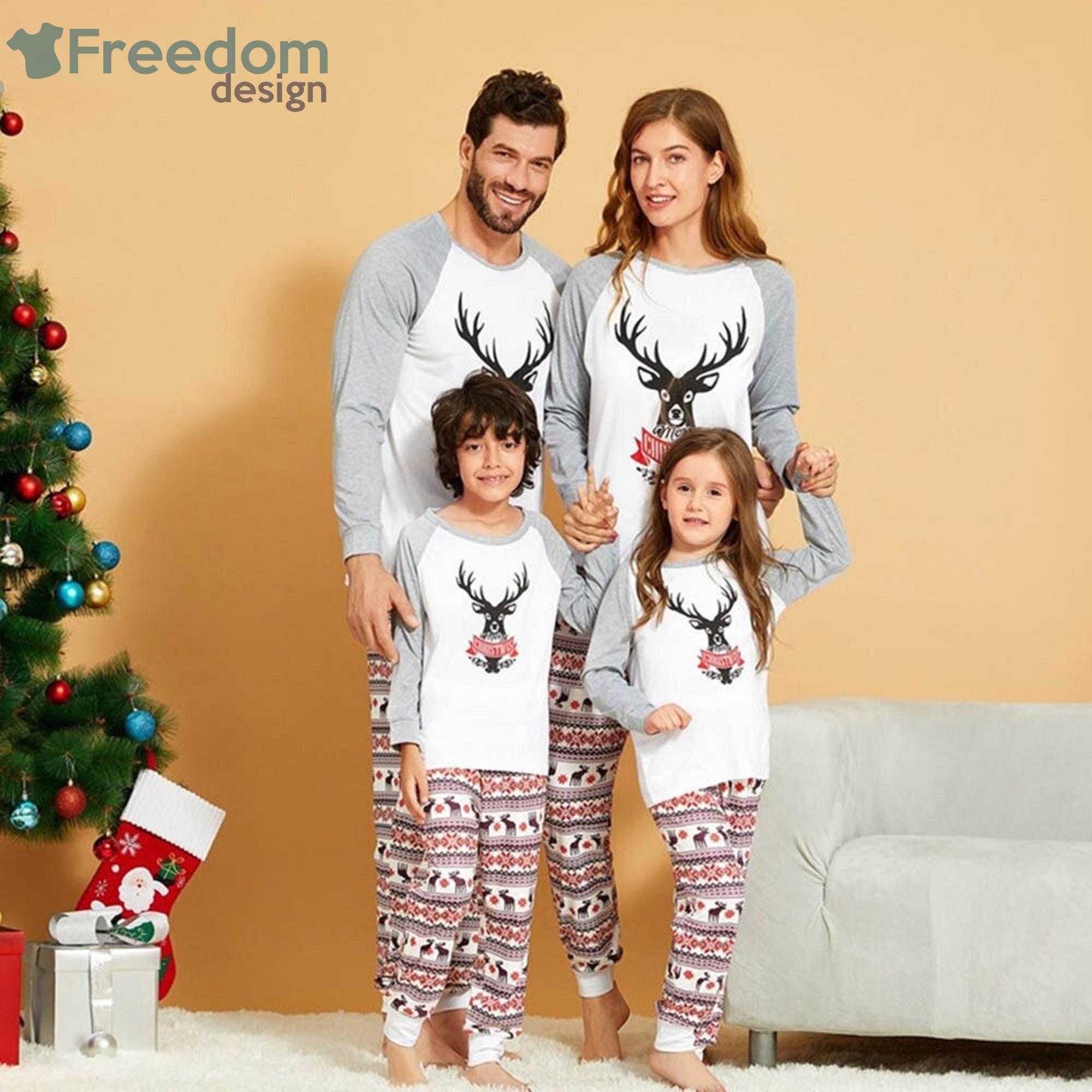 Winter Deer Print Family Matching Outfits Sets Christmas Family Sleepwear Set Product Photo 1