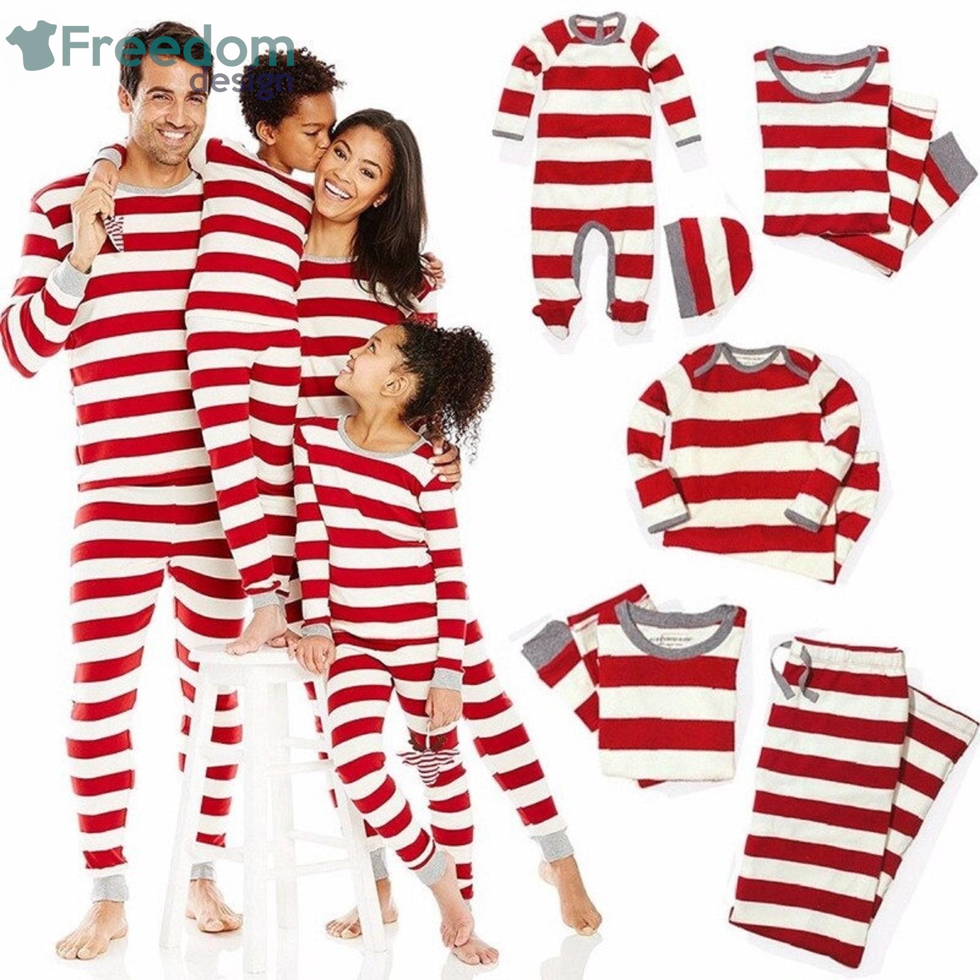Winter Stripe Family Matching Pajamas Set Christmas Nightwear Sets For Family Product Photo 1