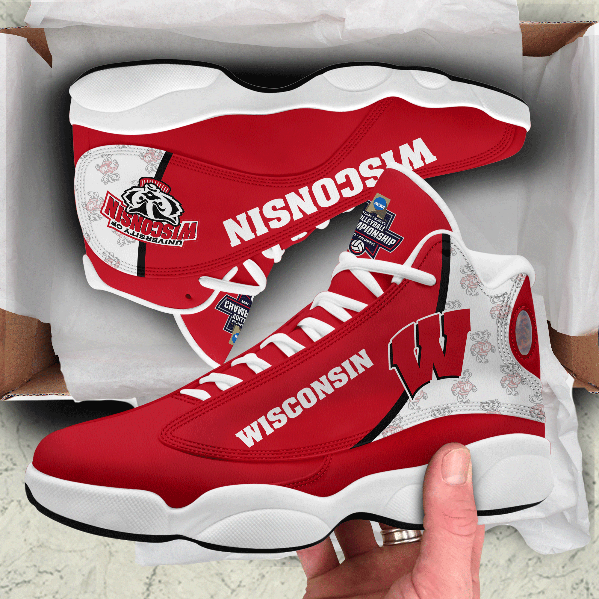 Wisconsin Badgers Air Jordan 13 Shoes For Fans Product Photo 1 Wisconsin Badgers Air Jordan 13 Shoes For Fans Product Photo 1