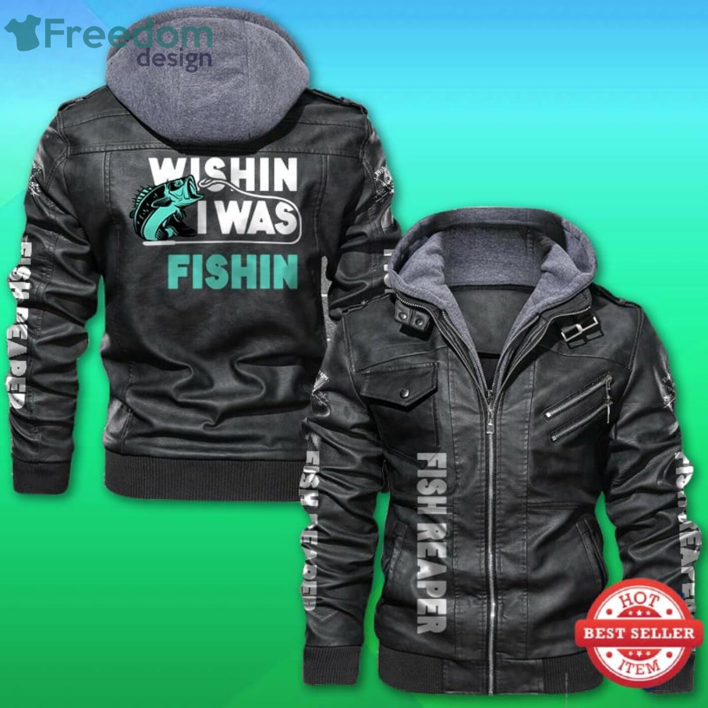 Wisin I Was Fishing Leather Jacket Product Photo 1 Wisin I Was Fishing Leather Jacket Product Photo 1