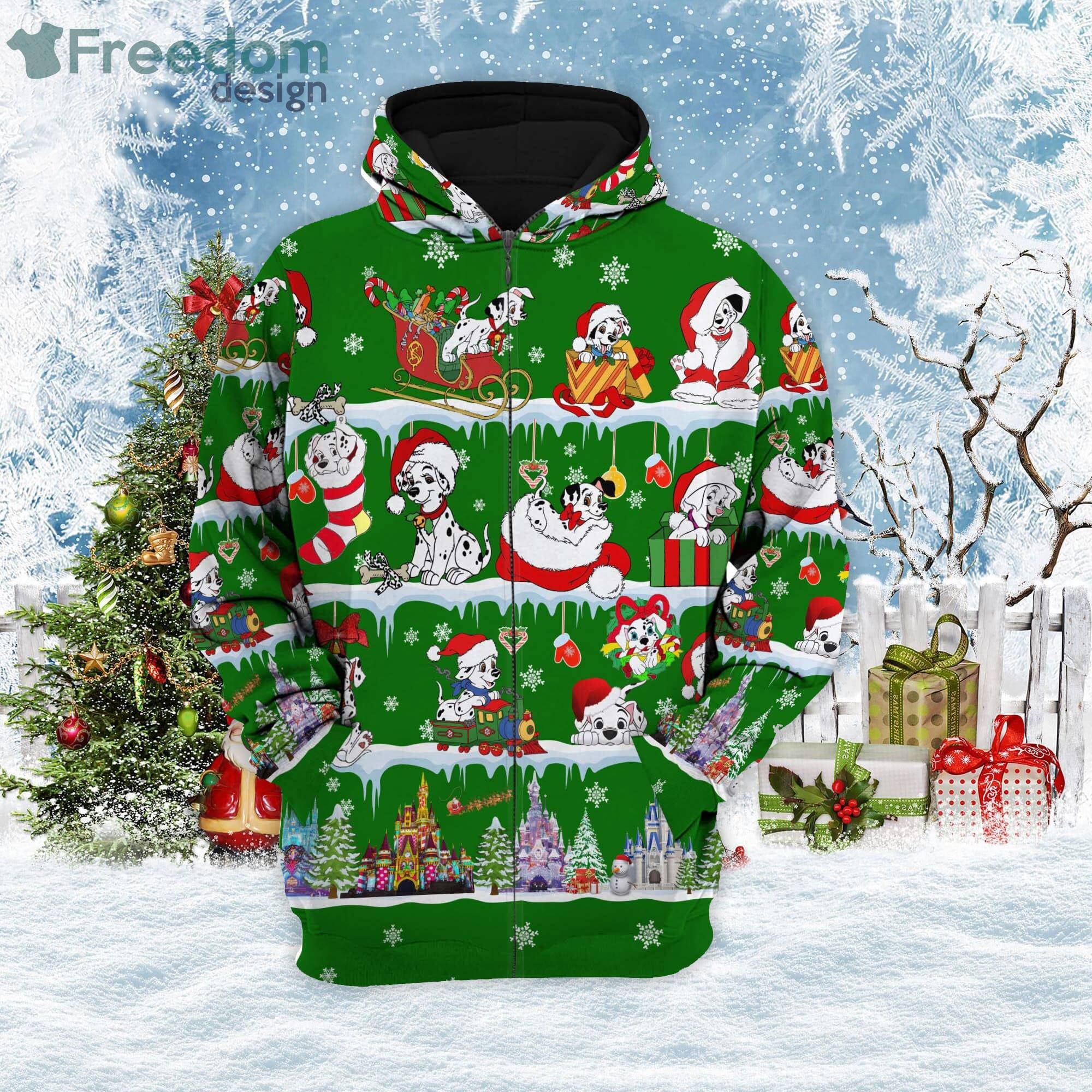101 Dalmatians Christmas Disney Cartoon Hoodie Zip Hoodie Product Photo 2