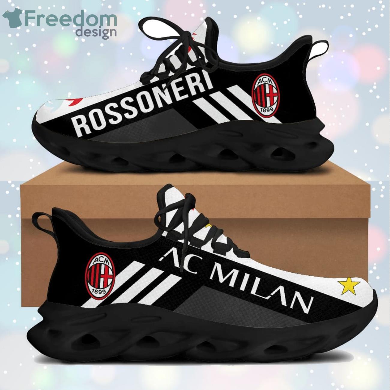 Ac Milan White Striped Max Soul Sneaker Running Shoes Product Photo 1 Ac Milan White Striped Max Soul Sneaker Running Shoes Product Photo 1