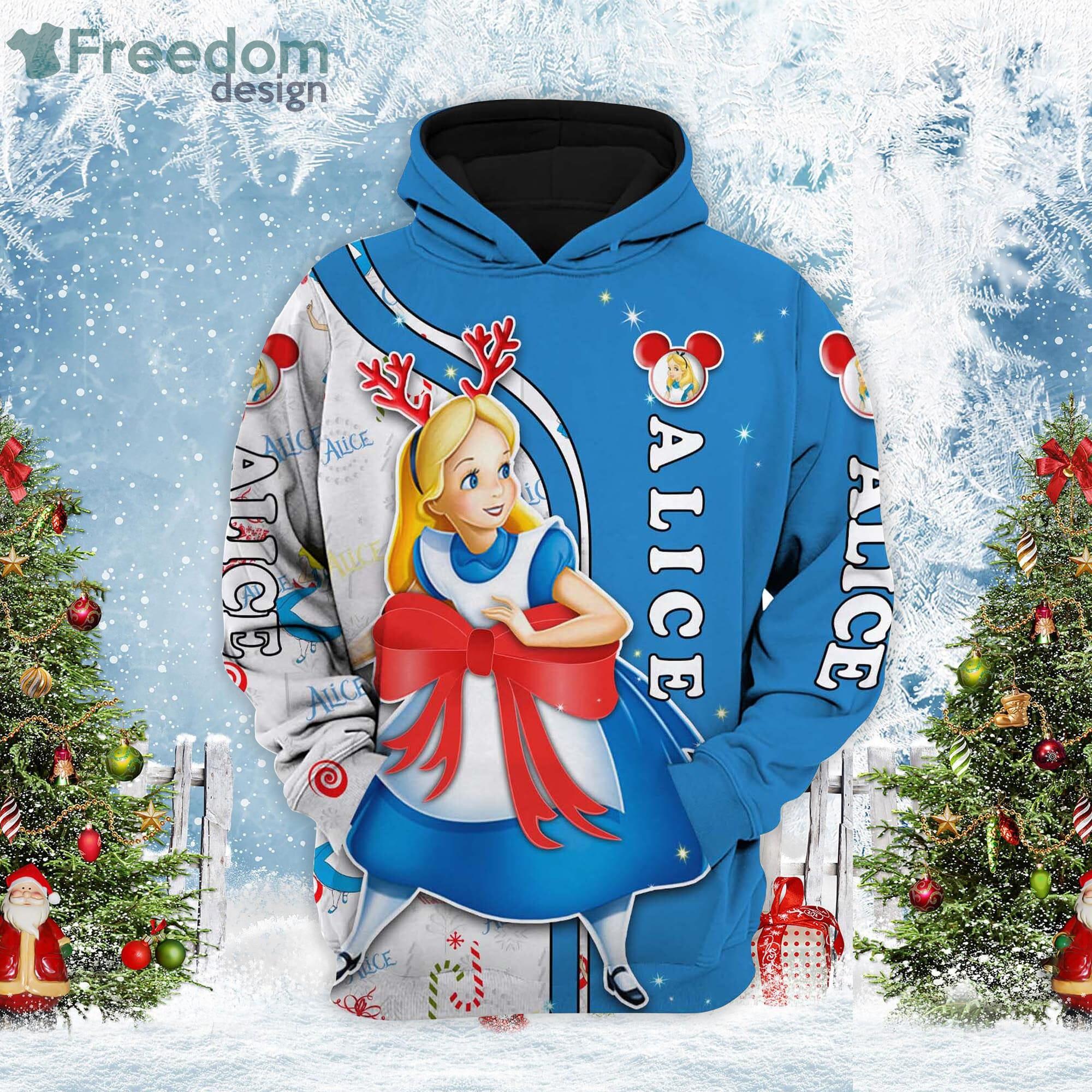 Alice In Wonderland Christmas Disney Cartoon Hoodie Zip Hoodie Product Photo 3 Alice In Wonderland Christmas Disney Cartoon Hoodie Zip Hoodie Product Photo 3