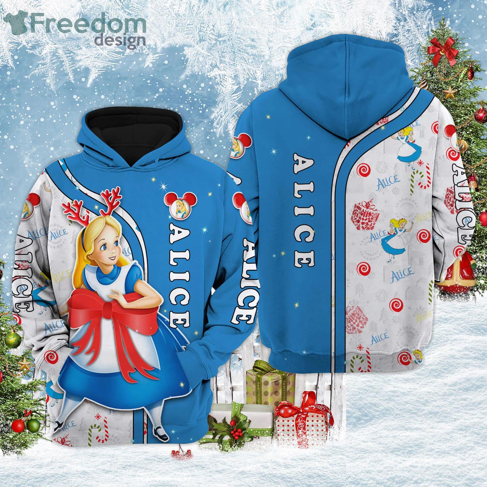 Alice In Wonderland Christmas Disney Cartoon Hoodie Zip Hoodie Product Photo 1