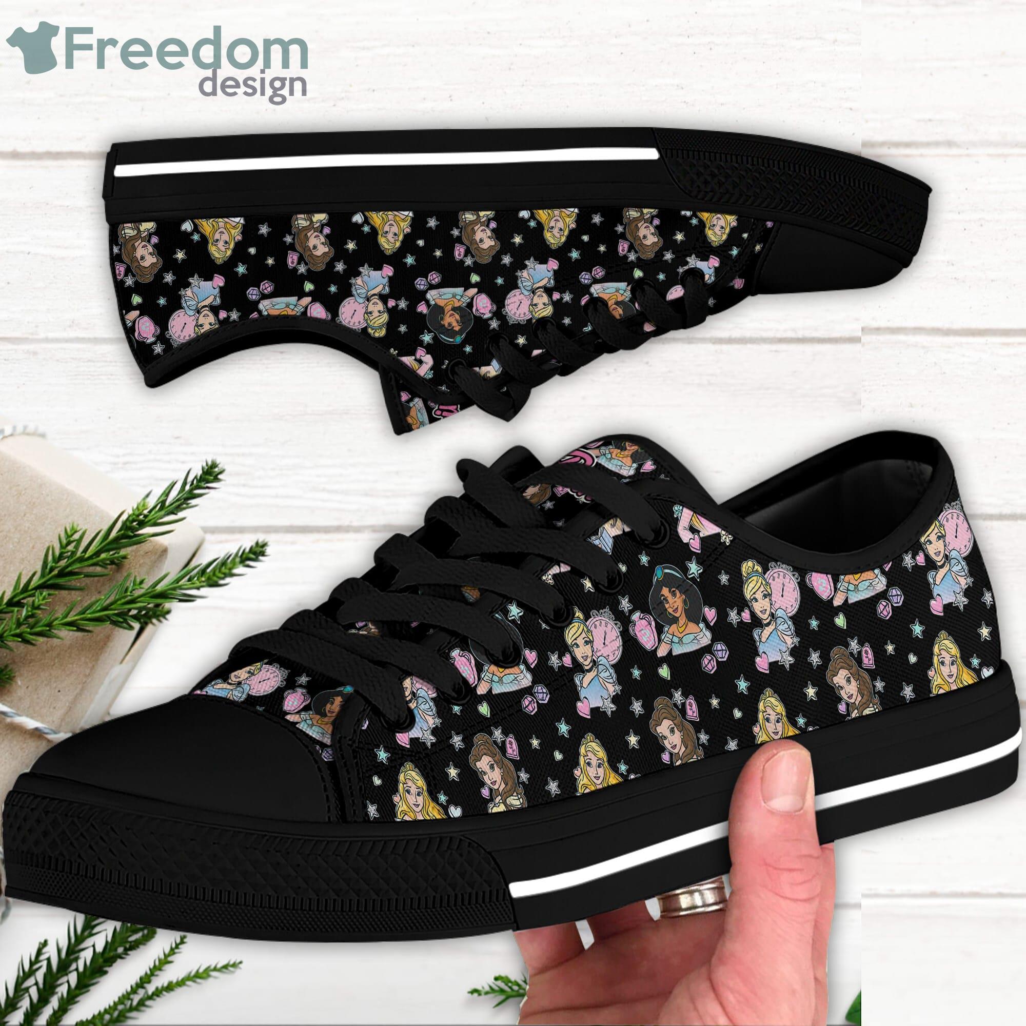 All Princess Dark Side Patterns Disney Cartoon Sneakers Low Top Canvas Shoes Product Photo 2